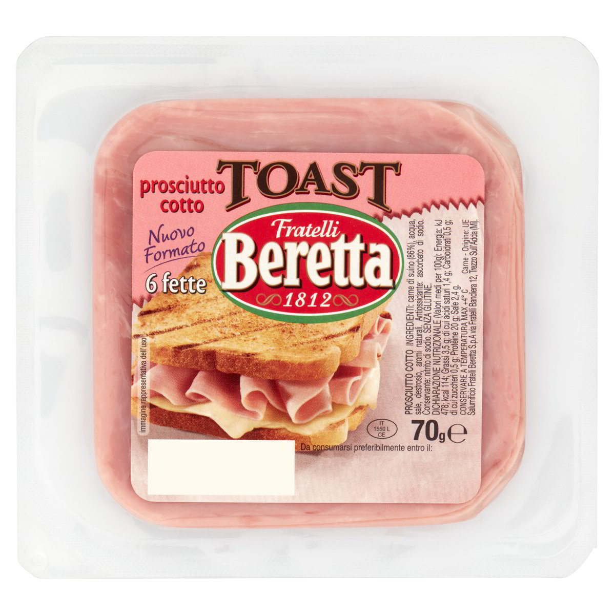 PROSCIUTTO COTTO TOAST 6 FETTE BERETTA DupliClick