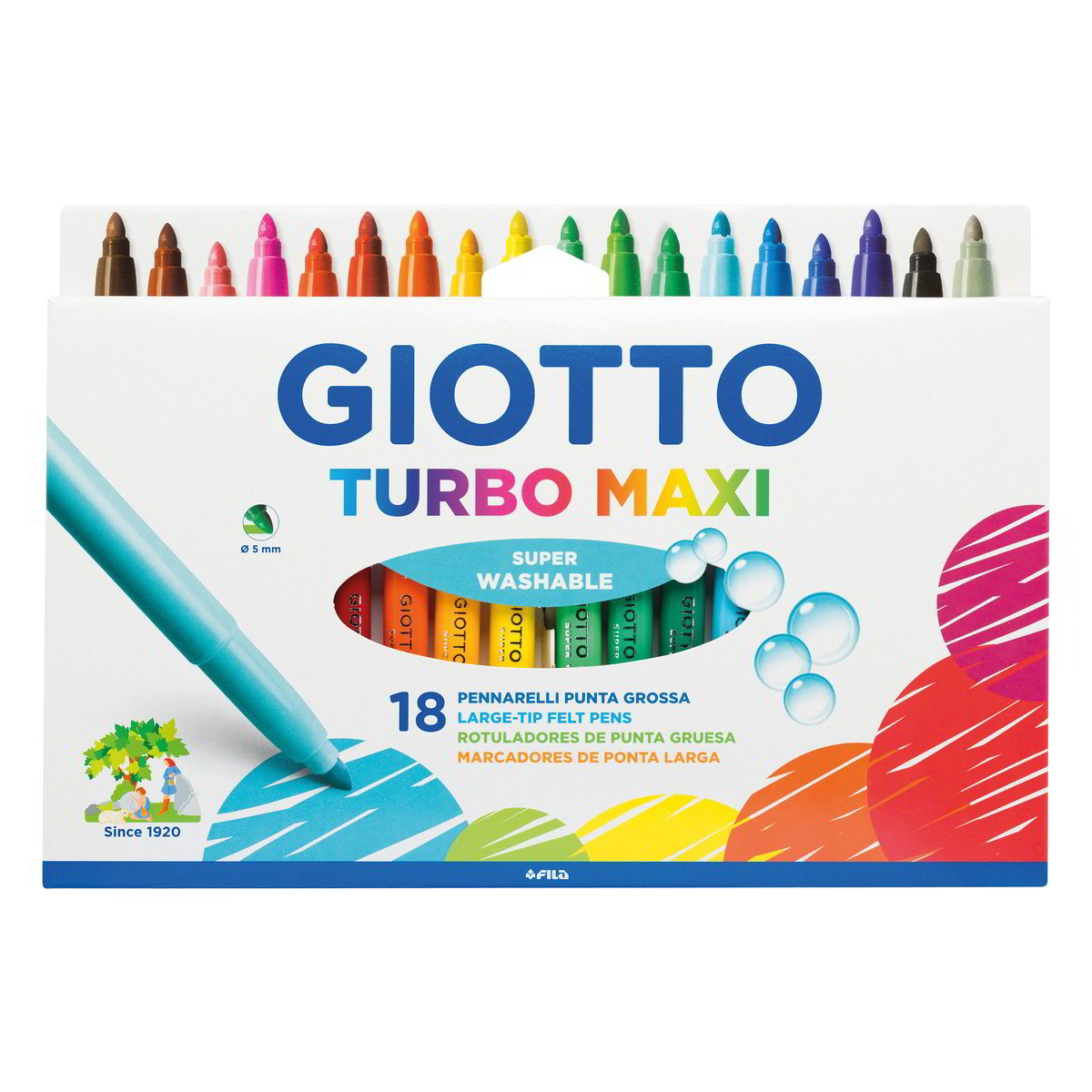 Pennarelli Easynote Lavabili 18 Pezzi - Punta In Fibra, Colori Assortiti Per Bambini Da 5 Anni In Su